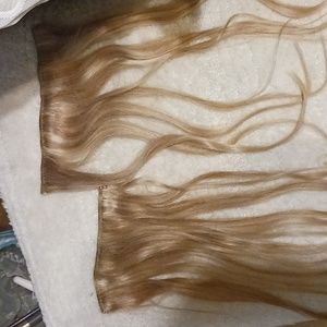 2 Natural Hair Clip Ins. Natural Medium Brown to Platinum.